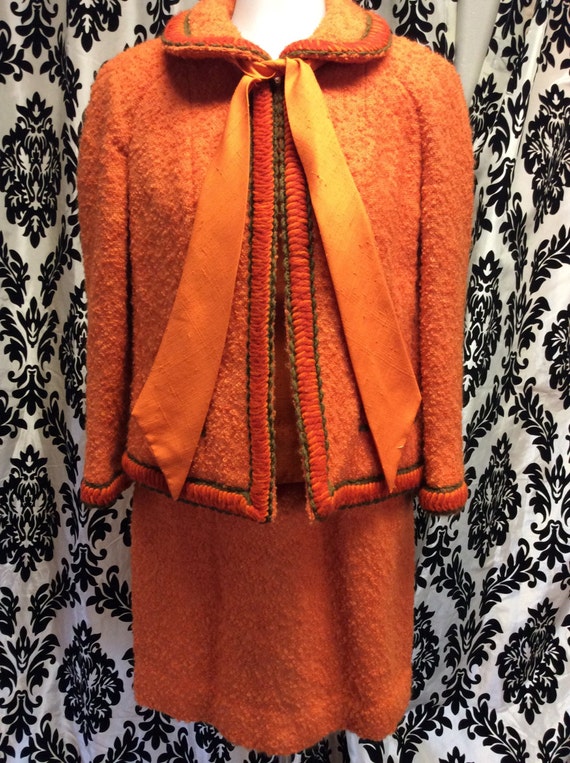 Unique Orange Lilli Ann 3 piece suit