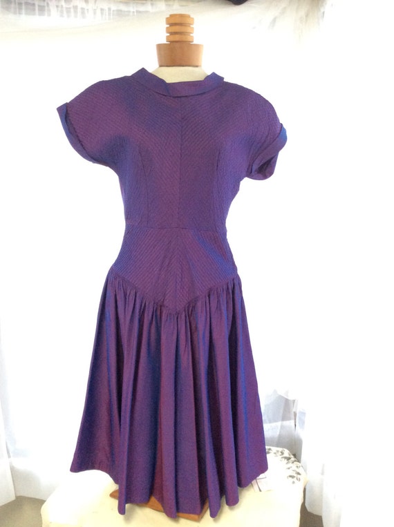 purple 1950s dress