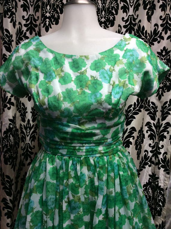 Graceful Green and Blue Marigold Dress - image 3