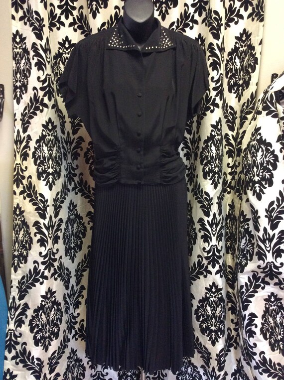 1940's Taffeta & Rhinestone Dress Suit