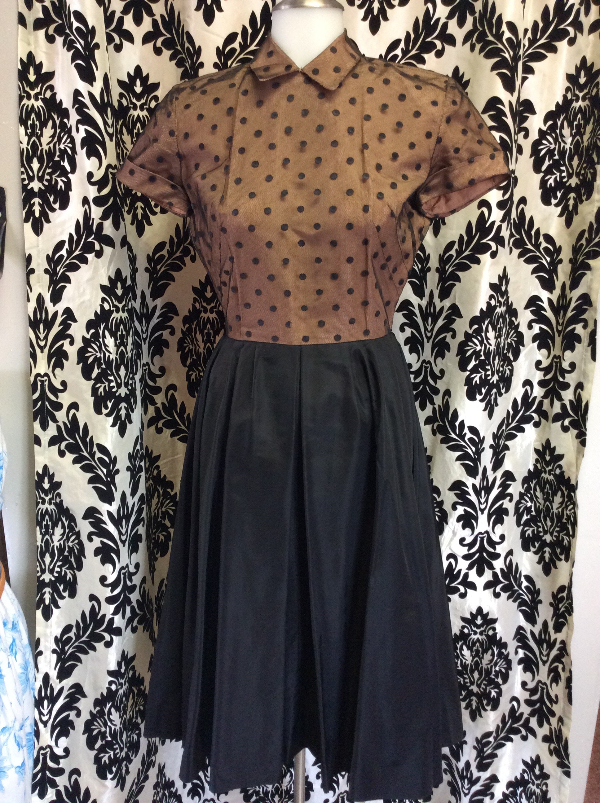 polka dot overlay dress