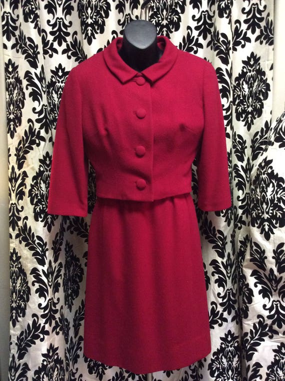 50's Cherry Red Dress Suit
