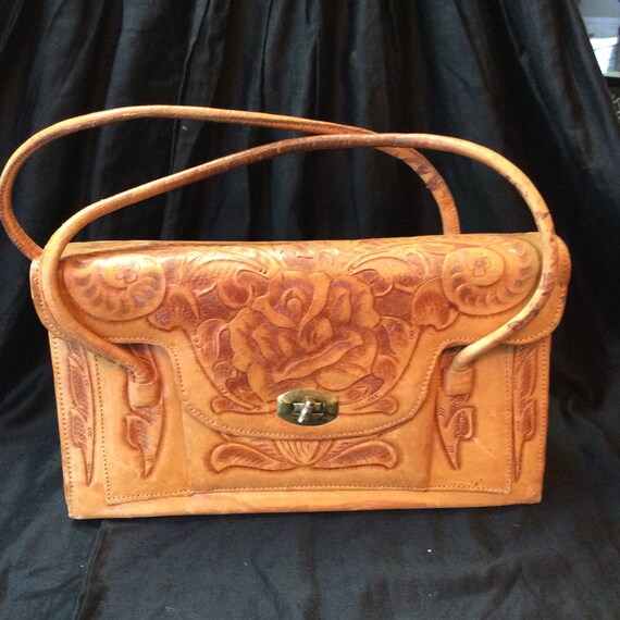 Tooled Leather Box Purse
