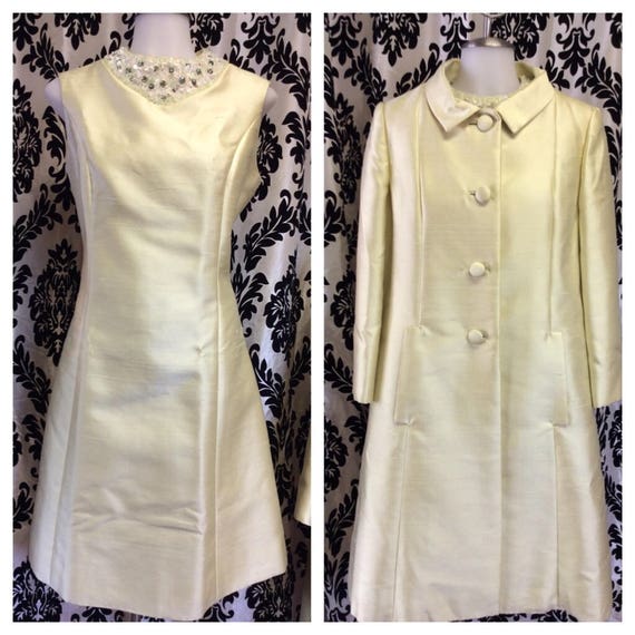 Banana Cream Dress with Swing Coat