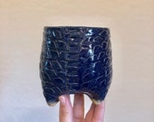 Cobalt Dragon Textured Ceramic Planter (Extra Small Tall), Succulent Planter, Cactus Planter, Herb Pot, Flower Pot