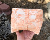 Orange and White Triangle Texture Ceramic Planter Medium, Succulent Planter, Cactus Planter, Herb Pot, Flower Pot