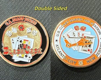 US Coast Guard Atlantic City Blackjack Challenge Coin - 4K