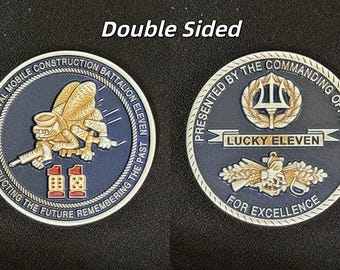 U.S. Naval Mobile Construction Battalion 11 "Lucky Eleven" Challenge Coin - 4H