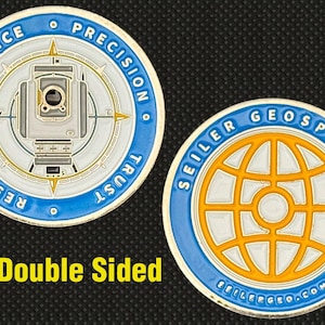 Seiler Geospatial Service Precision Respect Trust Surveying Challenge Coin - 4O