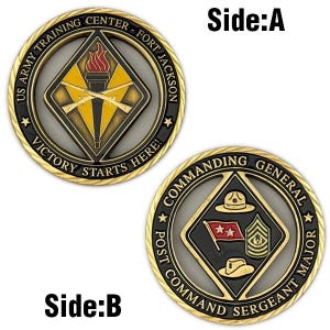 US Army Training Center Fort Jackson Victory Starts Here Command Challenge Coin