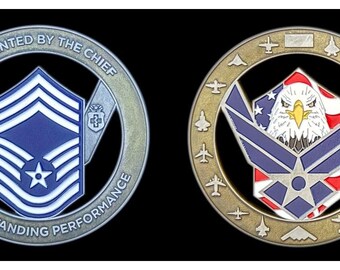 US Air Force Chief Master Sergeant Outstanding Performance Challenge Coin - 4B