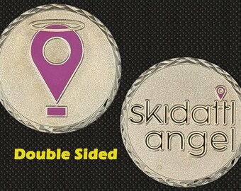 Skidattl Angel Location Pin Symbol Challenge Coin - 4L