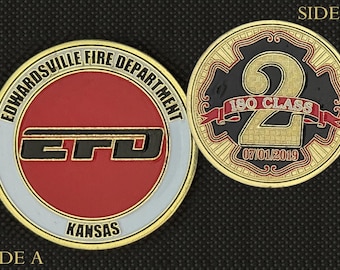 Edwardsville Fire Department Kansas ISO Class 2 Challenge Coin - 4E