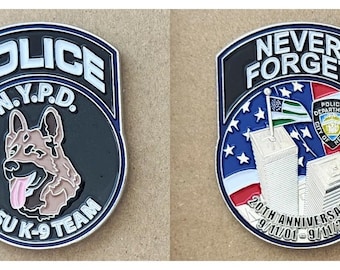 NYPD ESU K-9 Team 9/11 20th Anniversary Challenge Coin - 4B