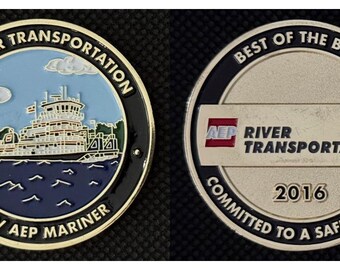 AEP River Transportation M/V AEP Mariner 2016 Challenge Coin - 4C