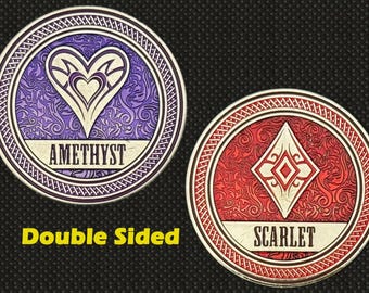 Amethyst & Scarlet (Heart - Diamond) Challenge Coin - 4L