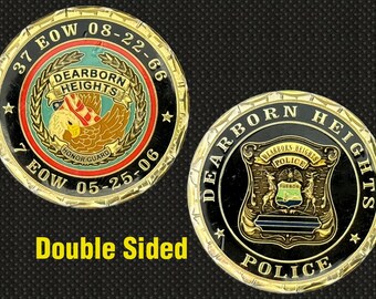 Dearborn Heights Police (Honor Guard, EOW Dates) Challenge Coin - 4L