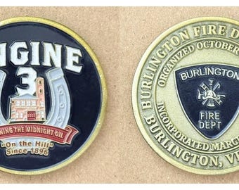 Burlington Fire Department Engine 3 Challenge Coin - 4B