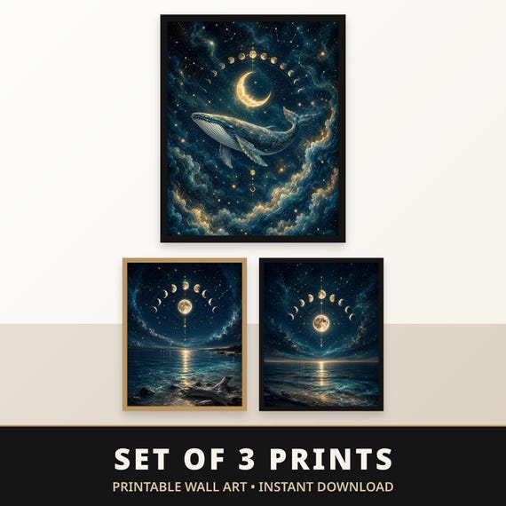 Whale Starry Sky Prints