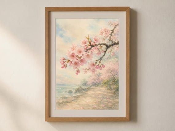 Set of 4 Japanese Cherry Blossom Prints