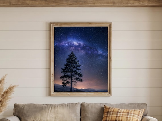 Set of 4 Pine Tree Milky Way Prints