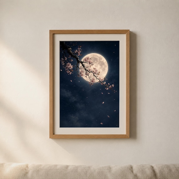 Set of 4 Japanese Cherry Blossom Mountain Prints