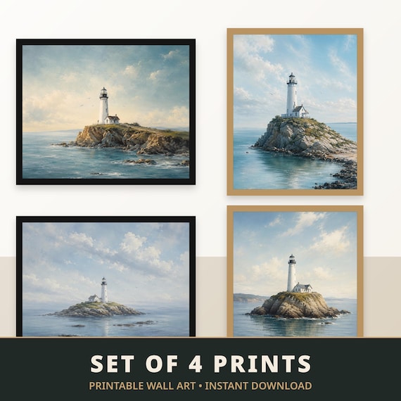 Set of 4 Lighthouse Prints