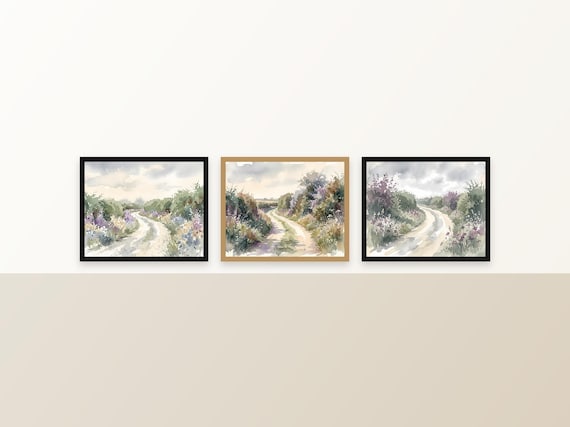 Set of 3 Wildflower Path Prints
