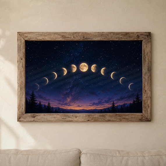 Moon Phases Forest Prints