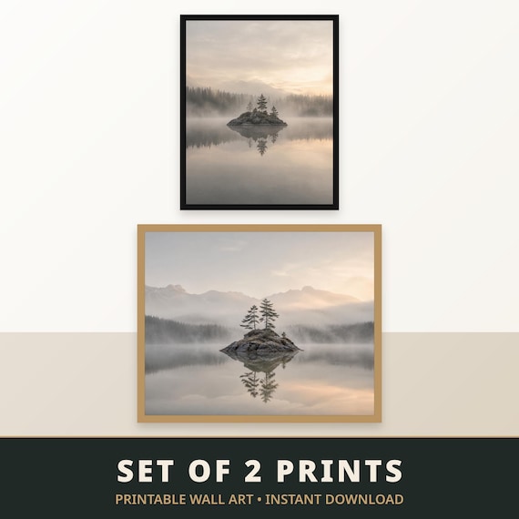 Misty Lake Island Prints