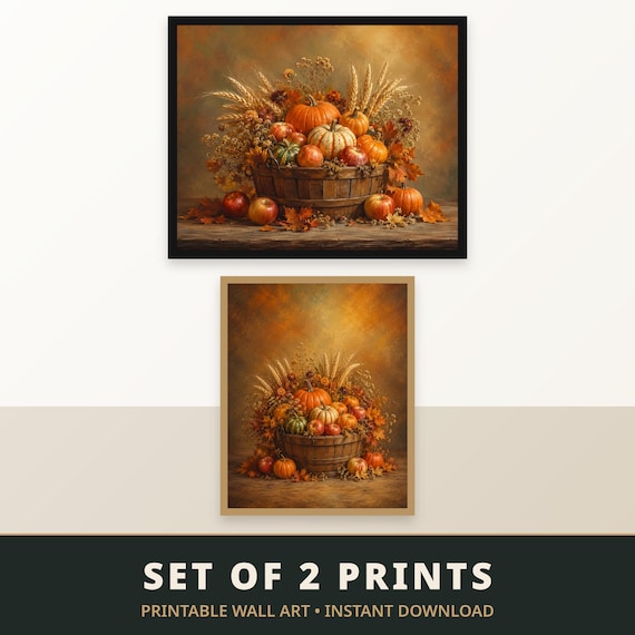 Harvest Pumpkins Apples Landscape Prints