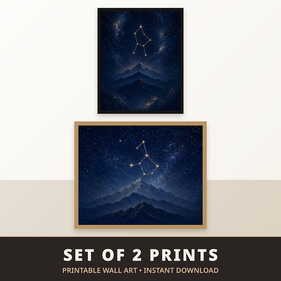 Set of 2 Constellation Mountain Prints