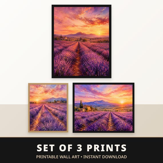 Set of 3 Cottagecore Landscape Prints