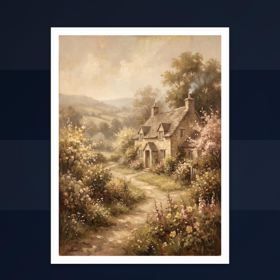 Idyllic Cottage Garden Watercolor Print