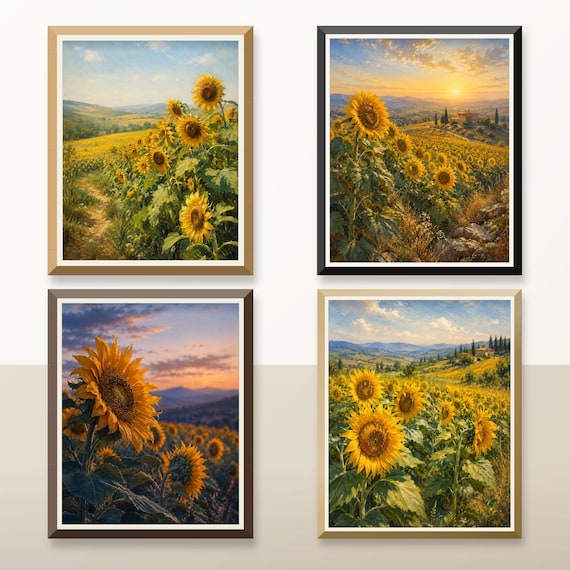 Set of 4 Golden Field Prints