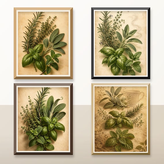 Set of 4 Herb Prints