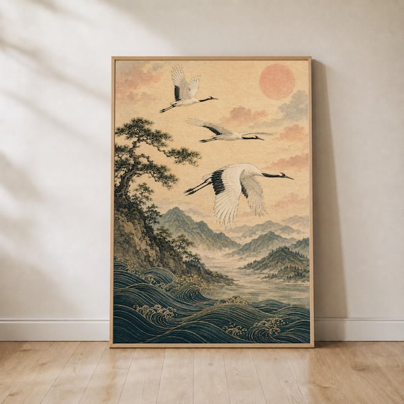 Red-crowned Cranes Print