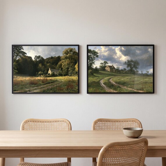 Set of 2 Cottage Path Prints — printable wall art