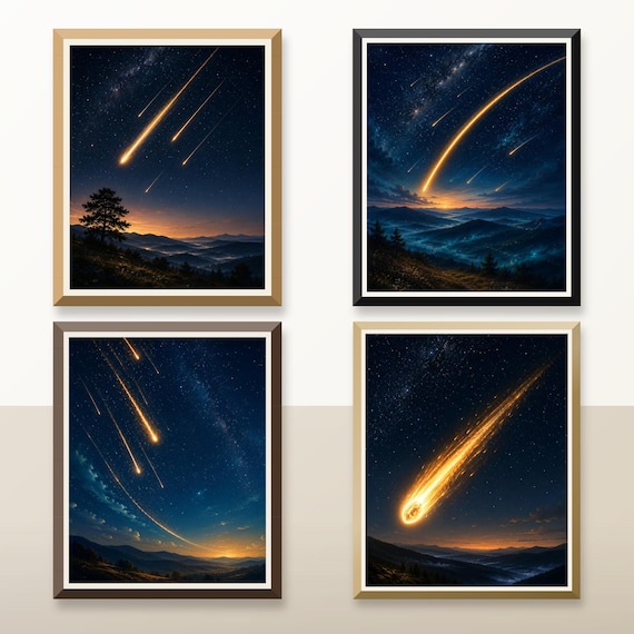 Set of 4 Meteor Shower Prints