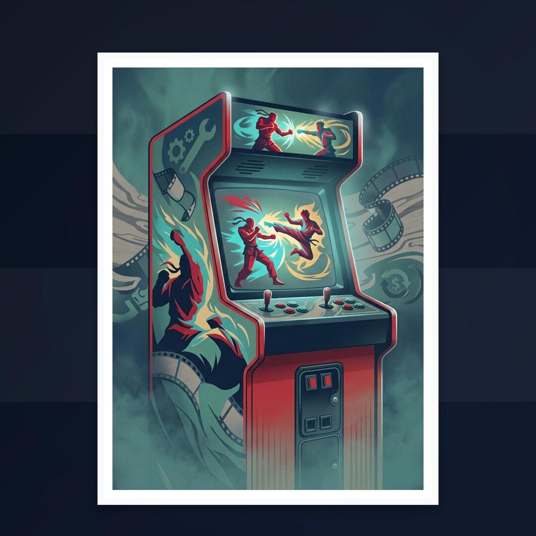Retro Arcade Wall Art | Gaming Room Poster | Digital Download - Etsy