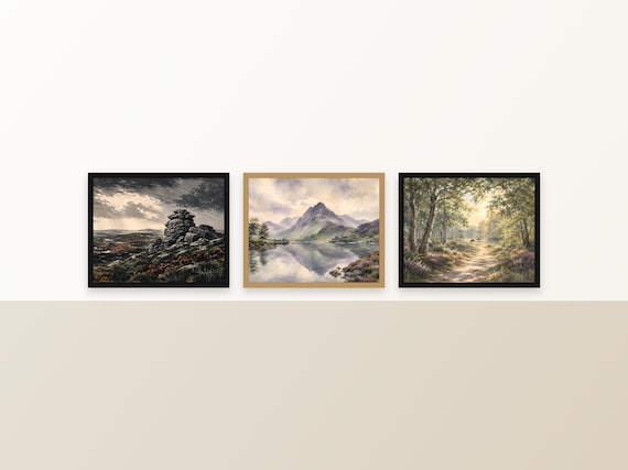 Set of 3 Moody Landscape Prints