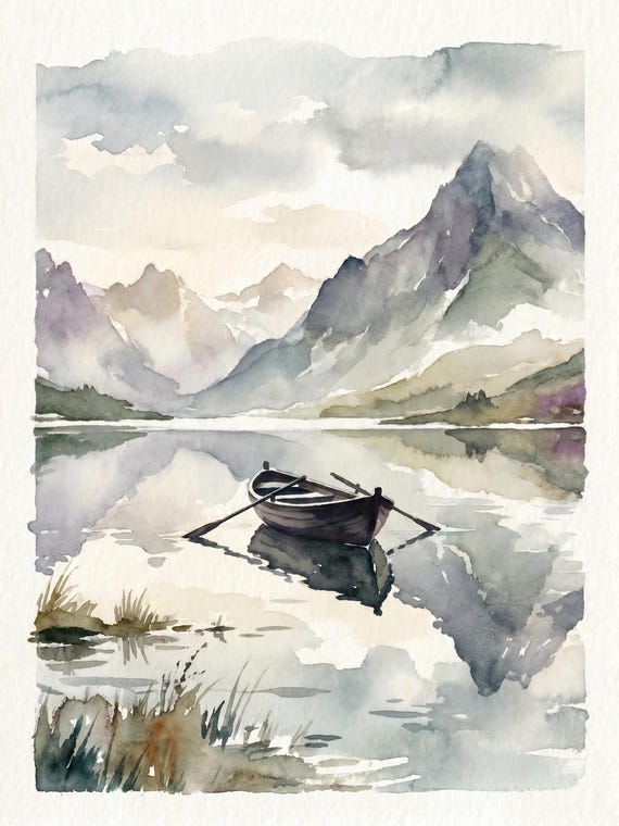 Mountain Lake Scene Print