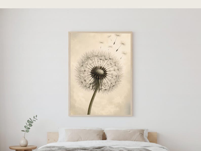 Set of 4 Dandelion Seeds Blowing Prints — printable wall art