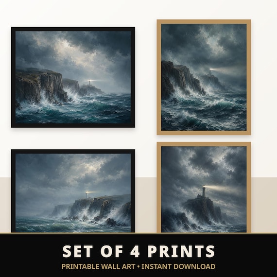 Set of 4 Lighthouse Cliff Prints
