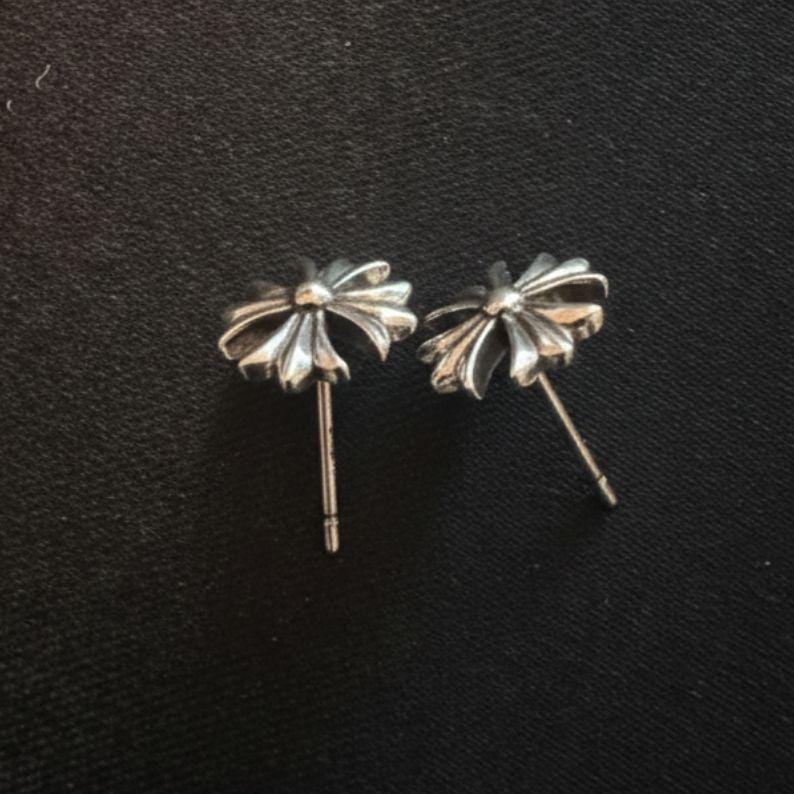 Chrome Heart Earring - Etsy Canada