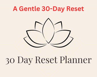 Guía de reinicio de 30 días / Planificador de reinicio de año nuevo / Cuaderno de ejercicios de reinicio mental / Reinicio digital para mujeres abrumadas