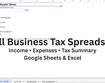 Small Business Tax Spreadsheet | Freelancer Income and Expense Tracker | Google Sheets Template