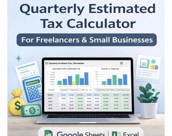 Quarterly Estimated Tax Calculator Spreadsheet for Freelancers and Small Businesses