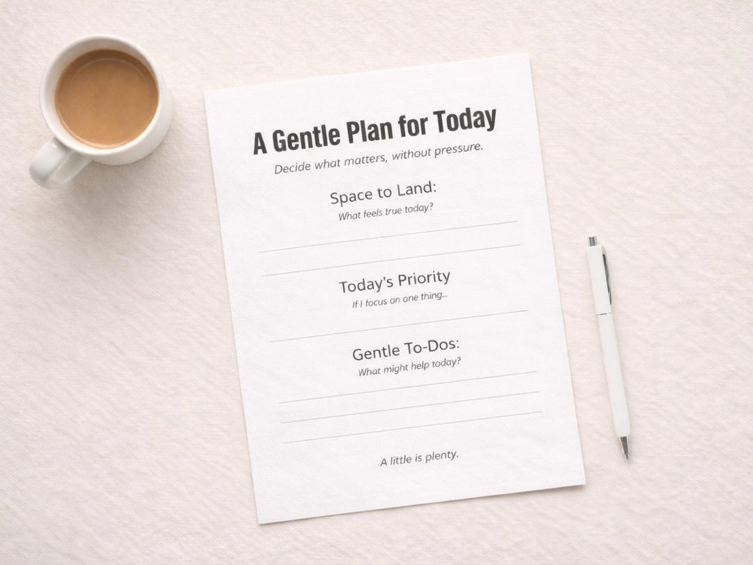 A Gentle Plan for Today – A Calm One-page Daily Reset (printable PDF ...