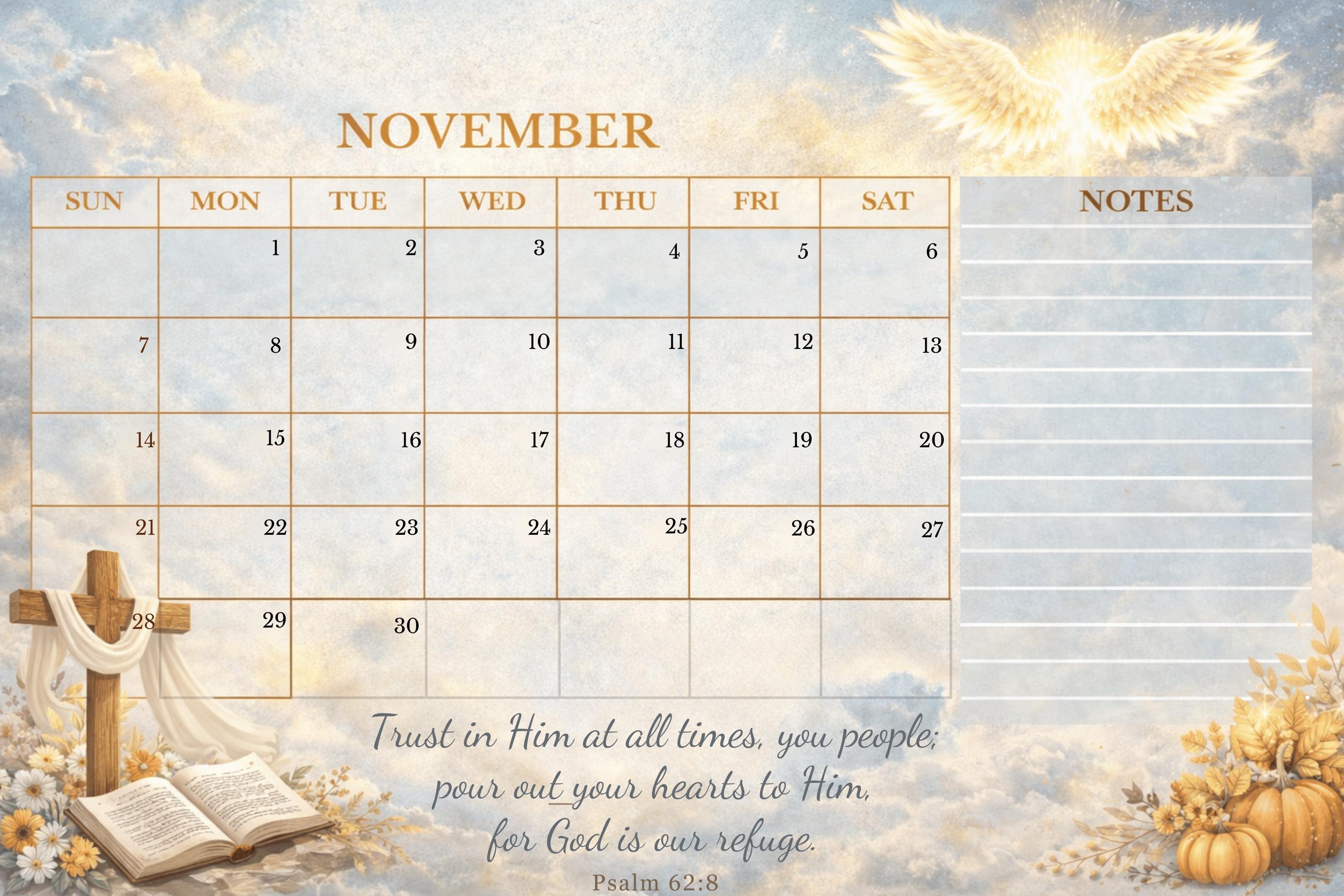 2027 Christian Calendar Printable | Faith Bible Verse Wall Calendar ...